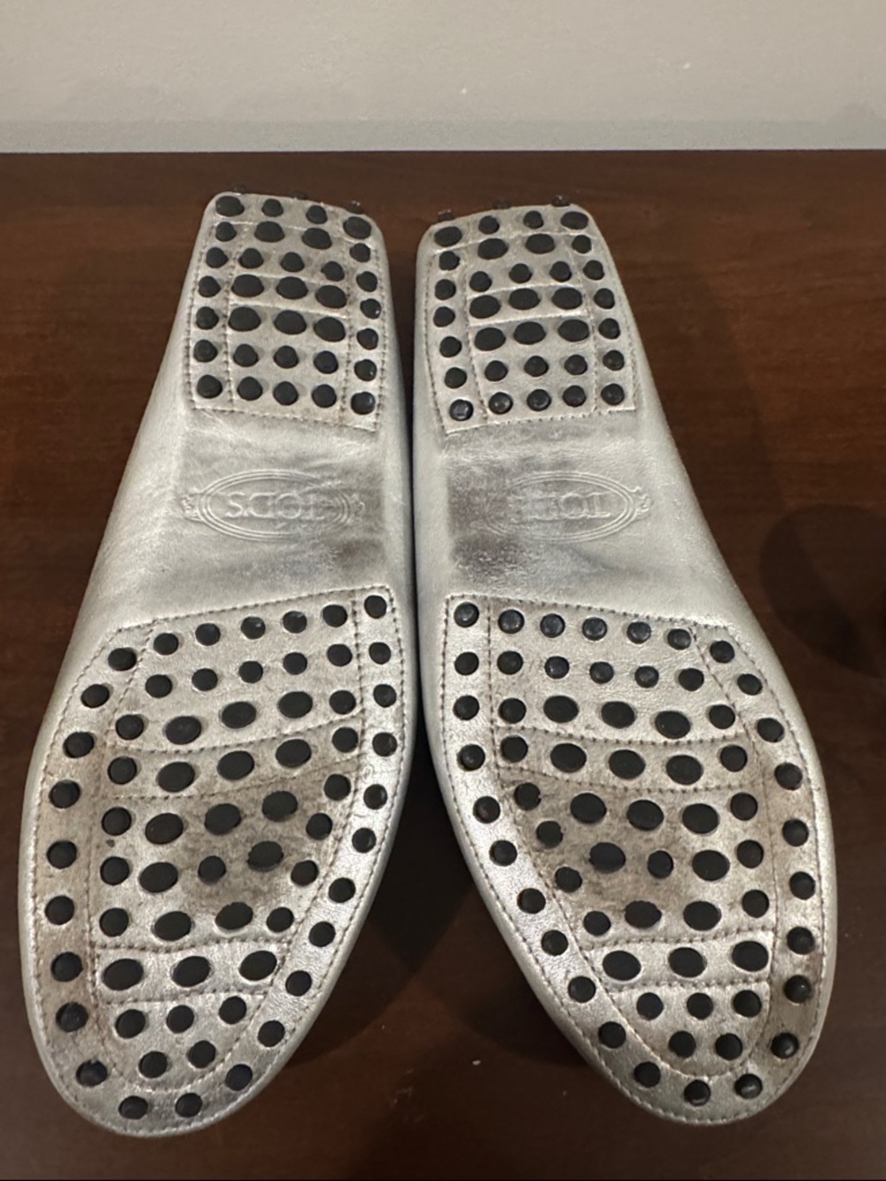 Tod’s Silver Double T Crystal Embellished Gommino Driving Shoes size 39.5 - Picture 12 of 12